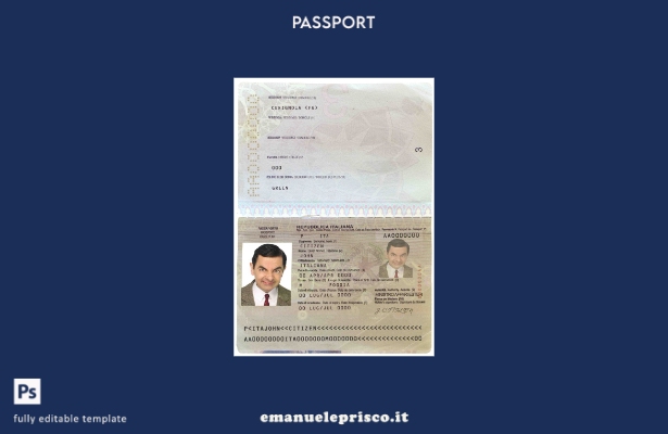modello di passaporto italiano in stile verificato